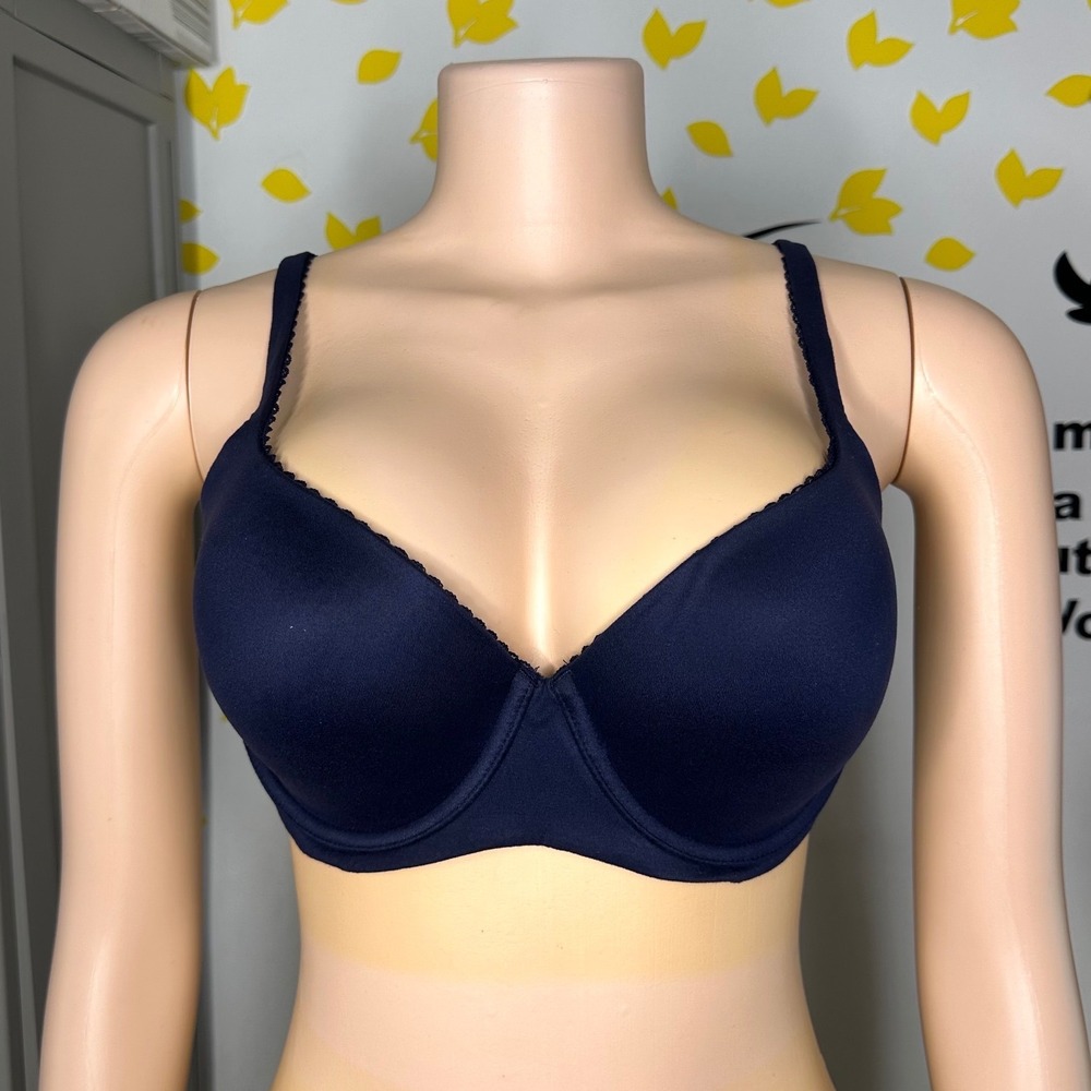 Victoria's Secret Body By Victoria Lined Demi Double Bra Size 34DD Blue - Picture 2 of 10